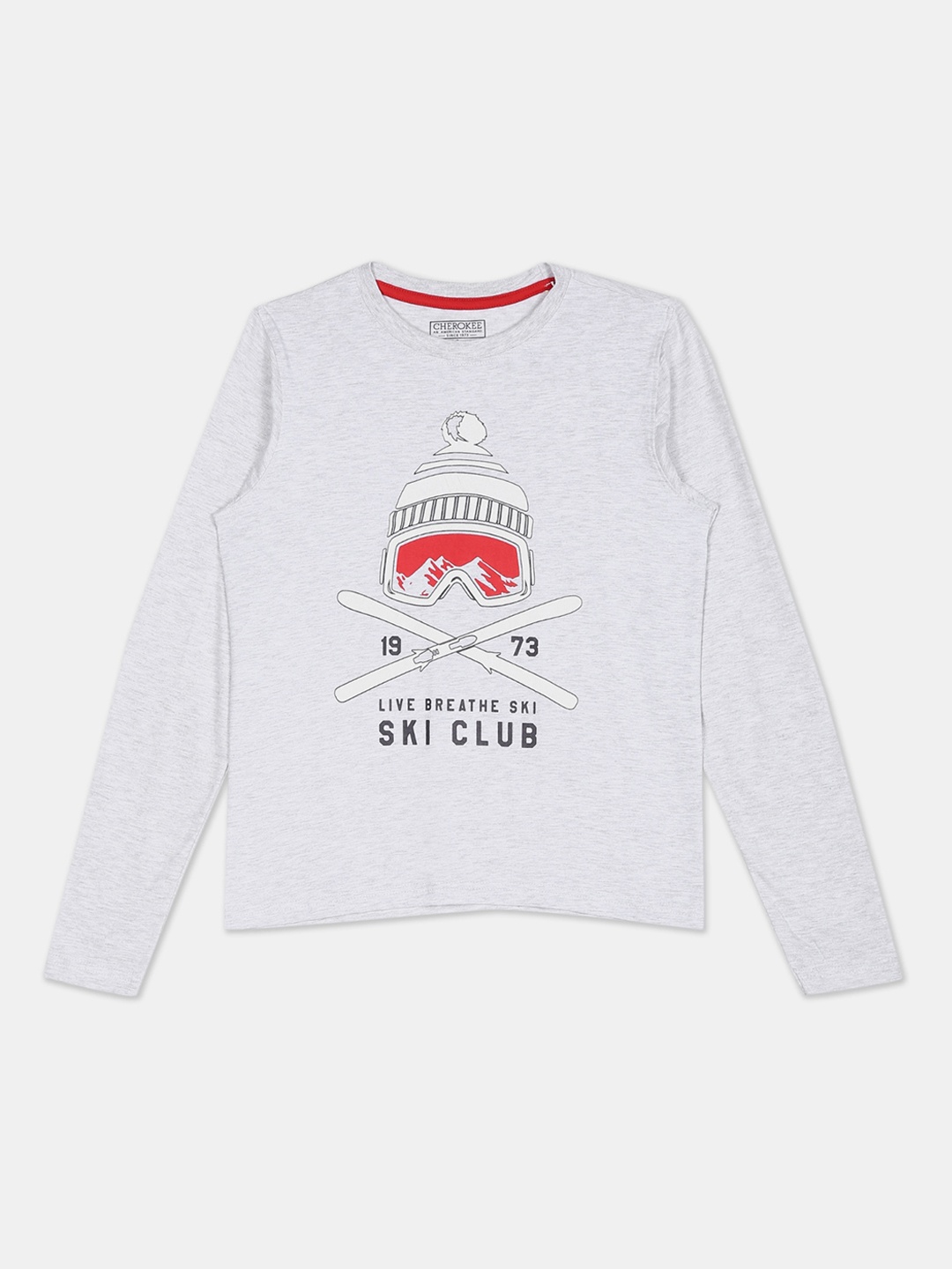 

Cherokee Boys Grey Printed Round Neck T-shirt