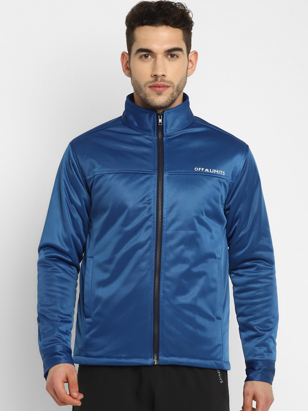 

OFF LIMITS Men Blue Printed Sporty Jacket