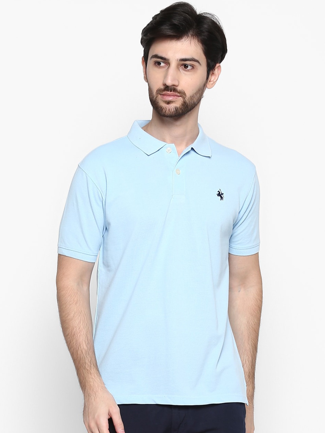 

Cantabil Men Blue Solid Polo Collar T-shirt