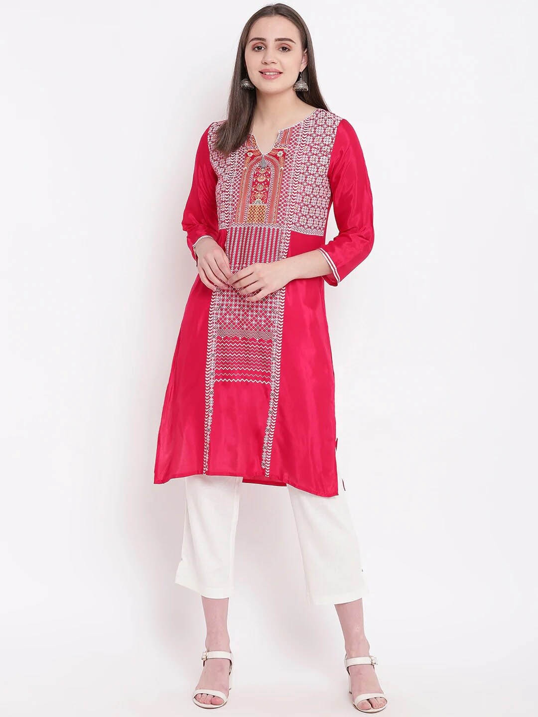

Be Indi Women Pink Ethnic Motifs Printed Kurta