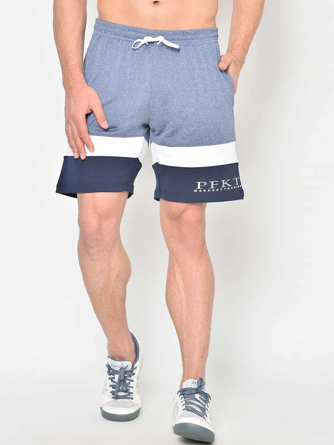 

PERFKT-U Men Blue Solid Regular Fit Sports Shorts
