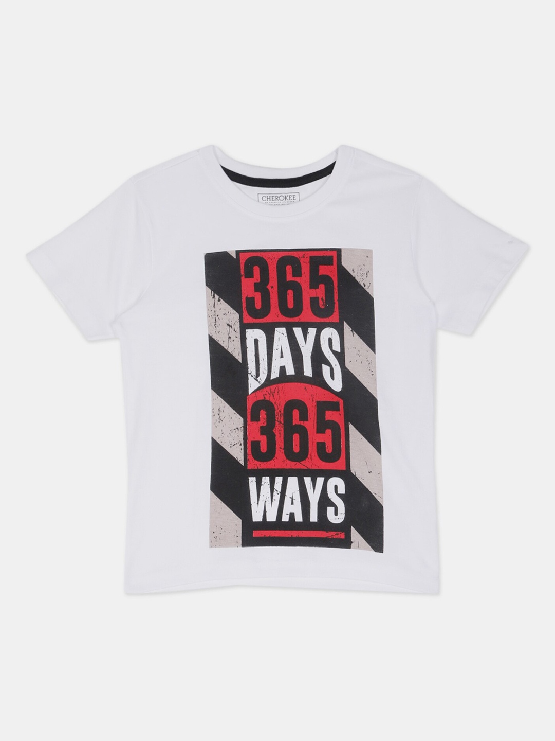 

Cherokee Boys White & Red Printed Round Neck T-shirt