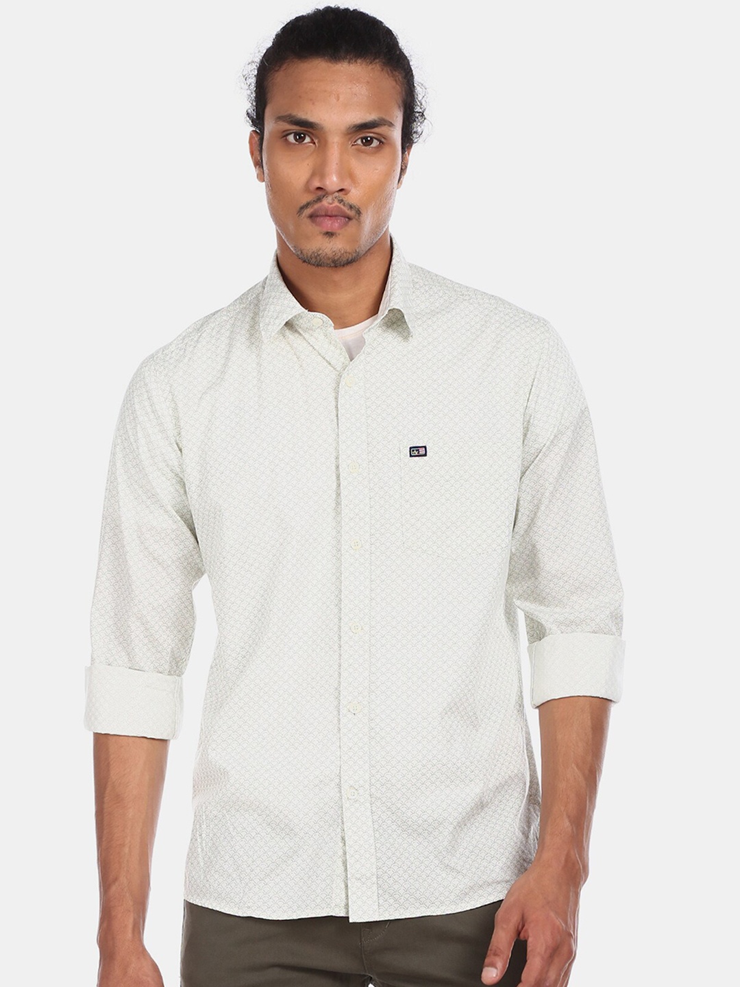 

Arrow Sport Men White Regular Fit Printed Casual Shirt