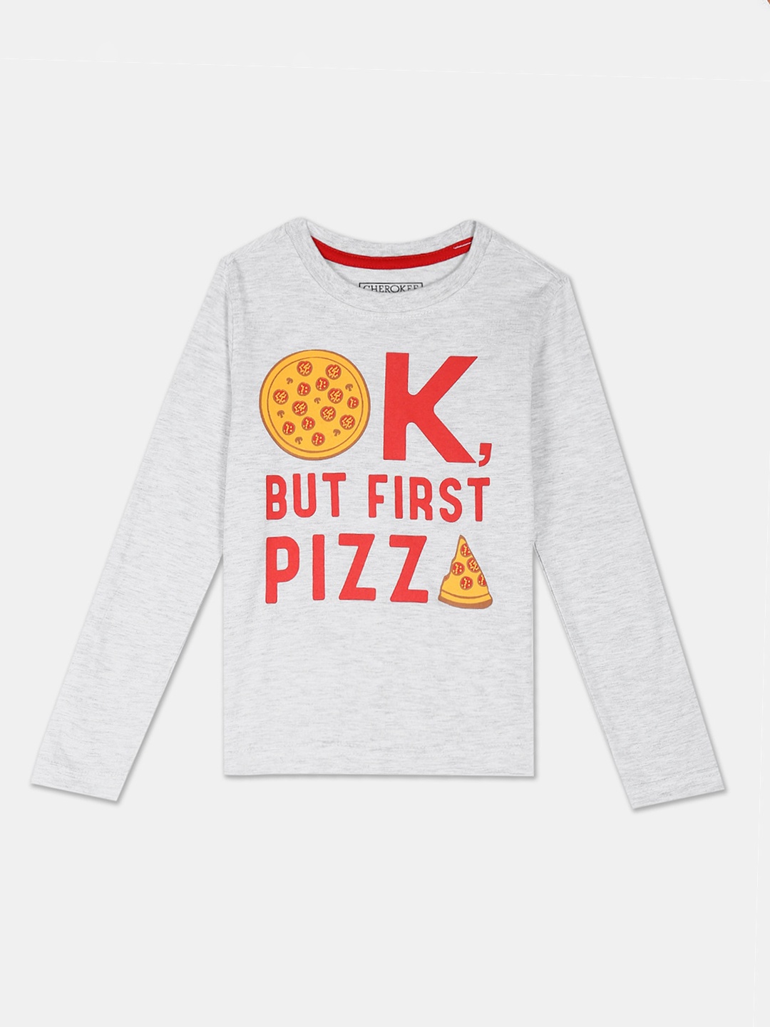 

Cherokee Boys Grey Printed Round Neck T-shirt