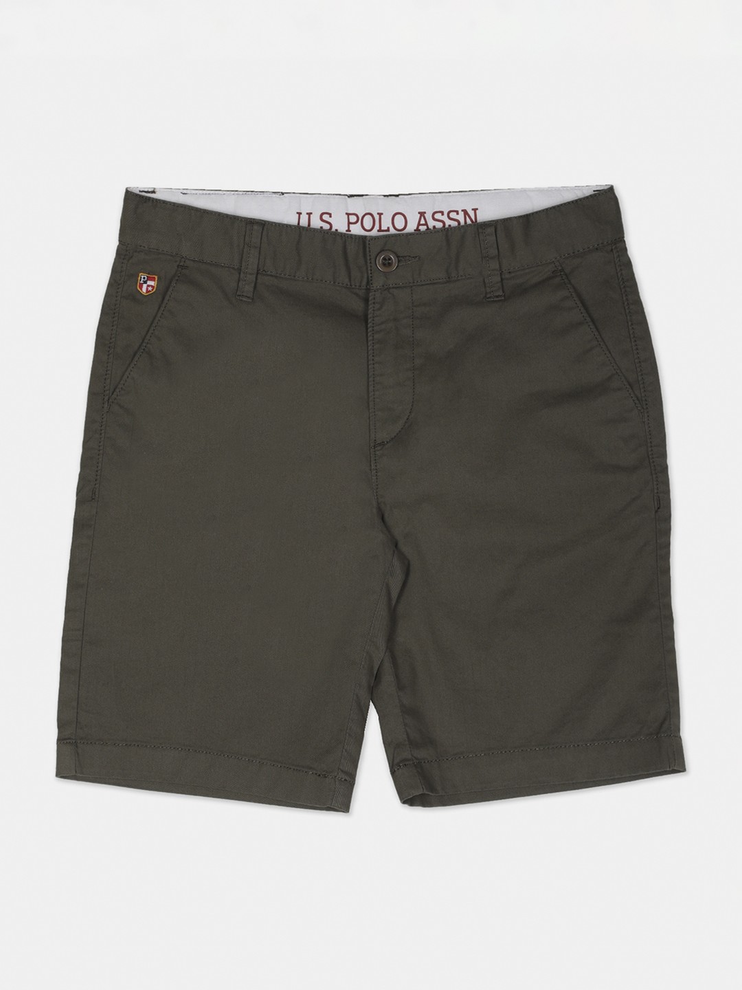 

U.S. Polo Assn. Kids Boys Green Solid Regular Fit Chino Shorts
