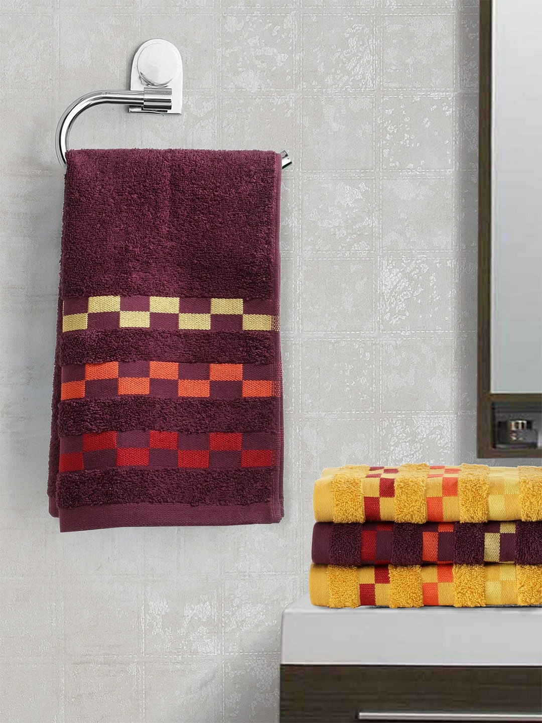 

BIANCA Set of 4 450 GSM Hand Towels, Purple
