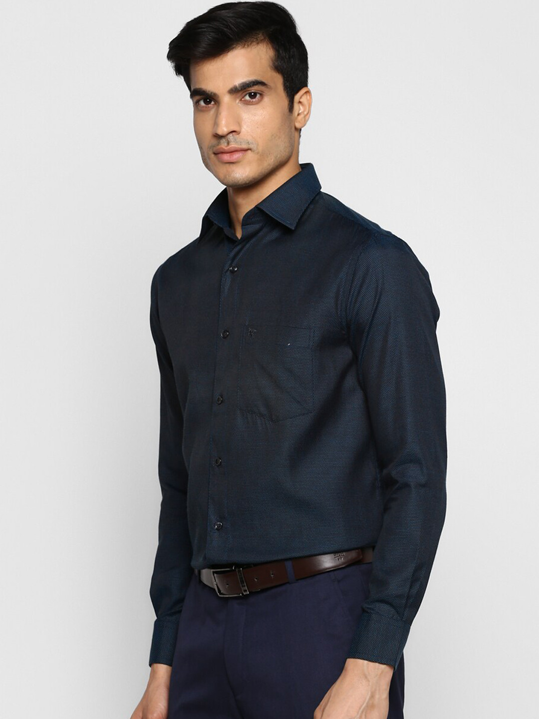 

Cantabil Men Green Self Design Formal Shirt