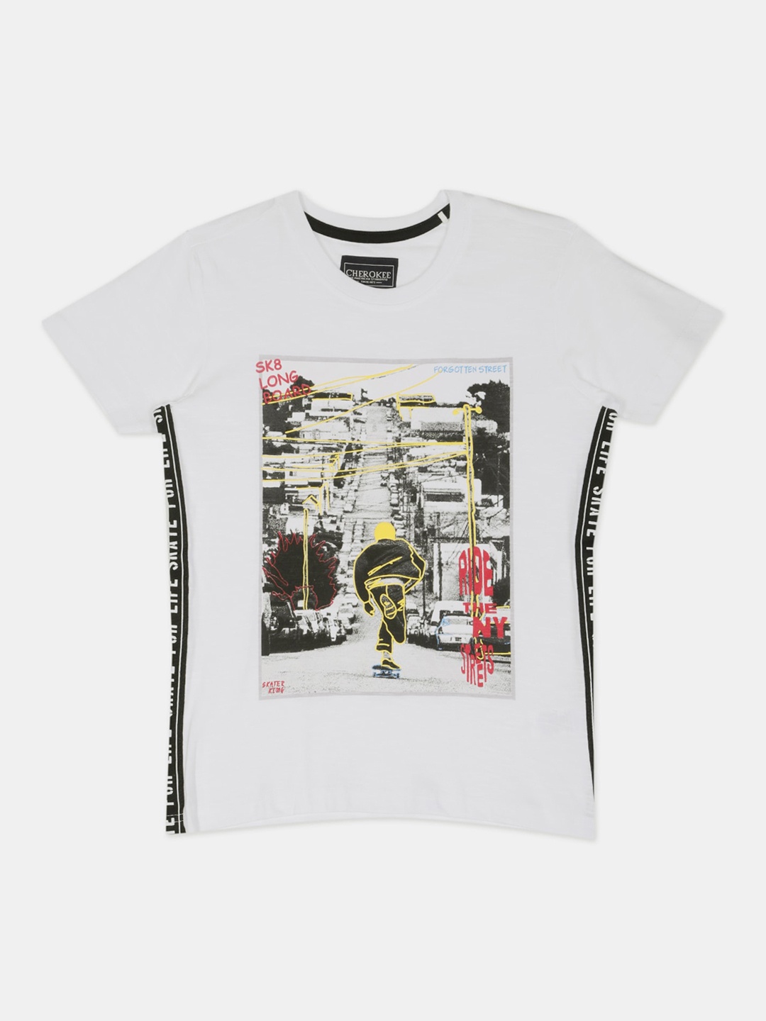 

Cherokee Boys White Printed Round Neck T-shirt