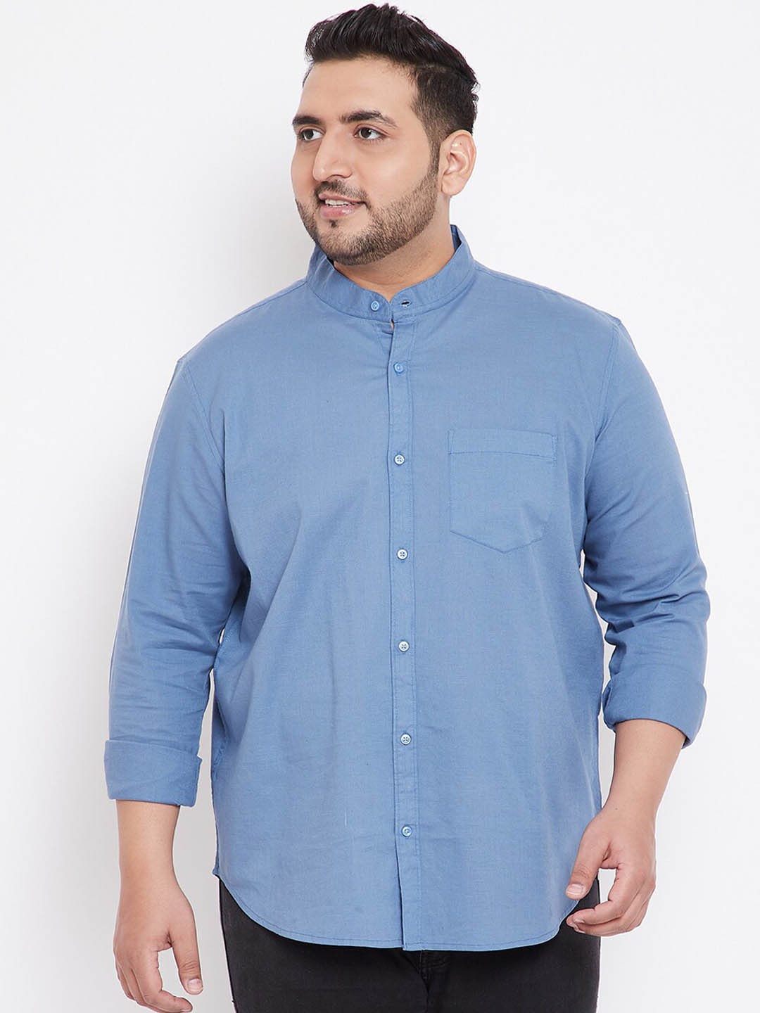 

Instafab Plus Men Blue Regular Fit Solid Casual Shirt