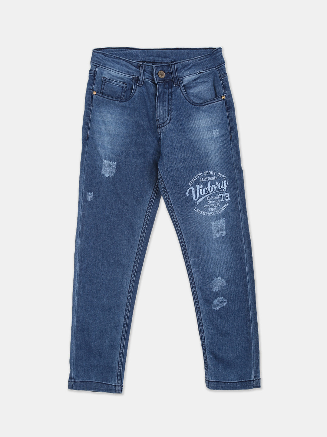 

Cherokee Boys Blue Regular Fit Mid-Rise Mildly Distressed Jeans
