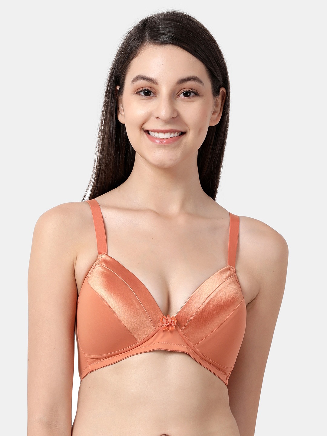 

shyaway Orange Printed Underwired Lightly Padded Everyday Bra ST015-CoralReef-32B
