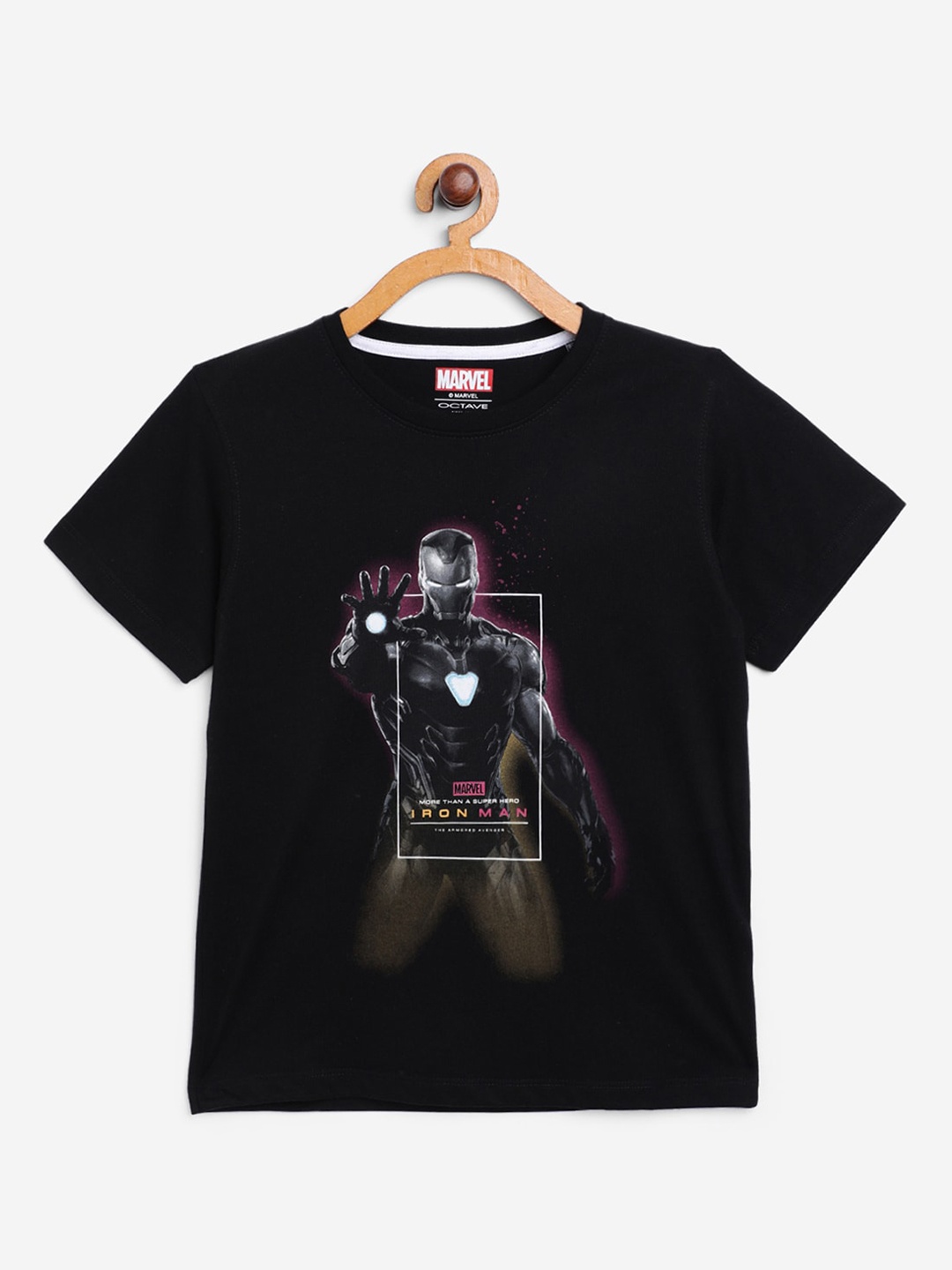 

Octave Boys Black Printed Round Neck T-shirt