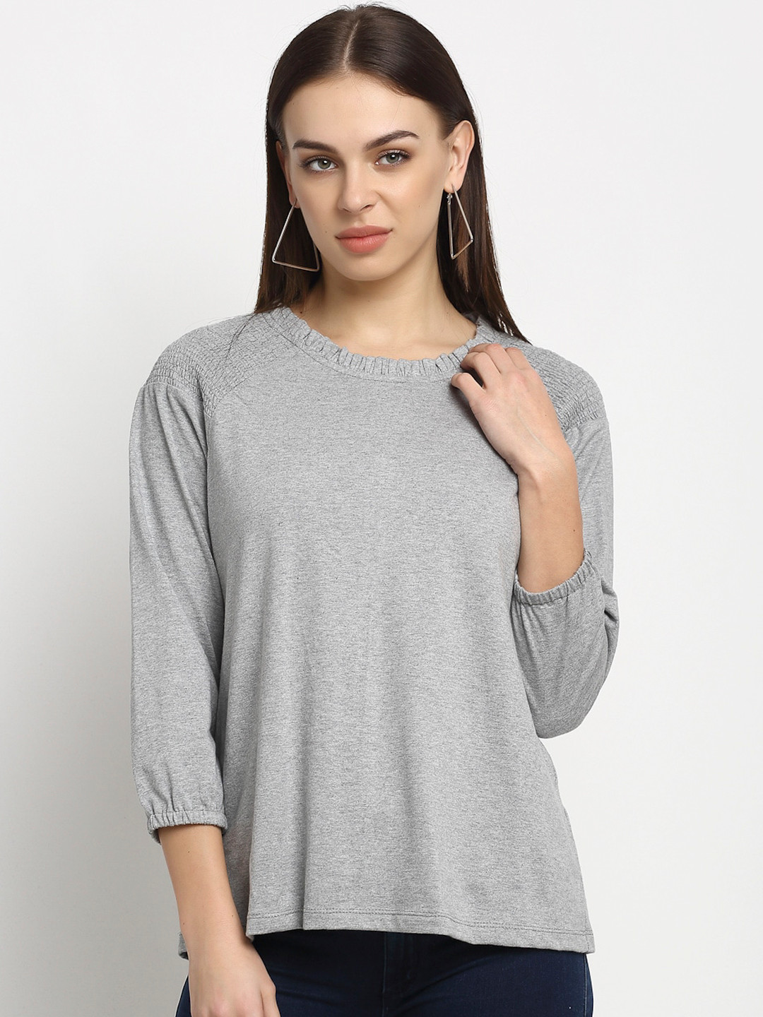 

Rute Grey Pure Cotton Regular Top