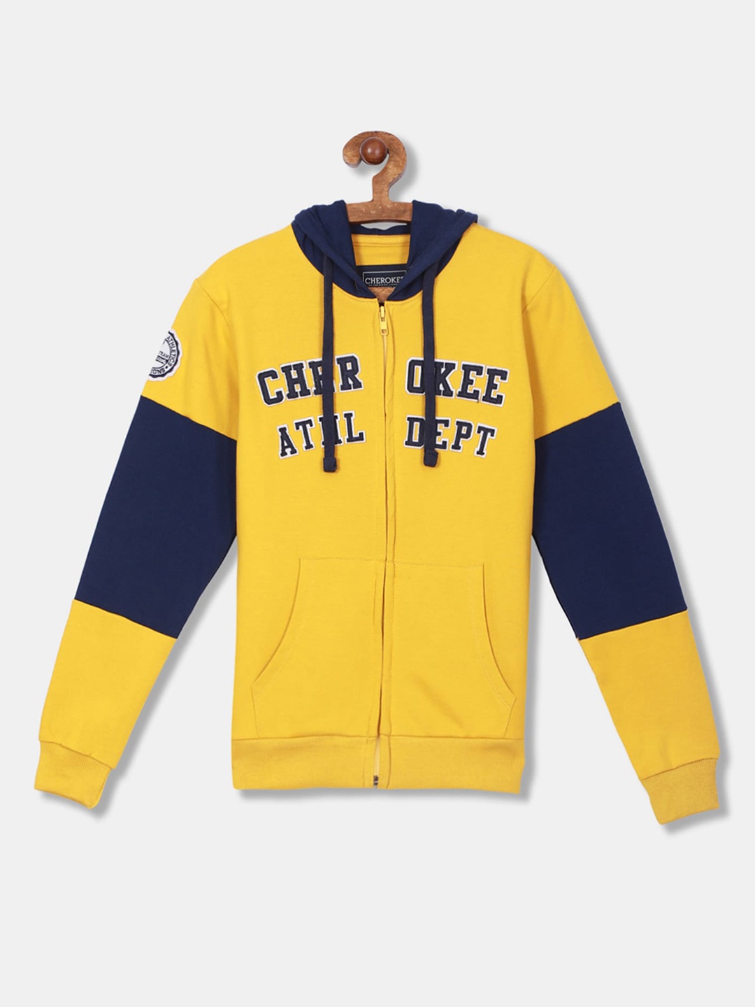 

Cherokee Boys Yellow Printed Hooded Sweatshirt