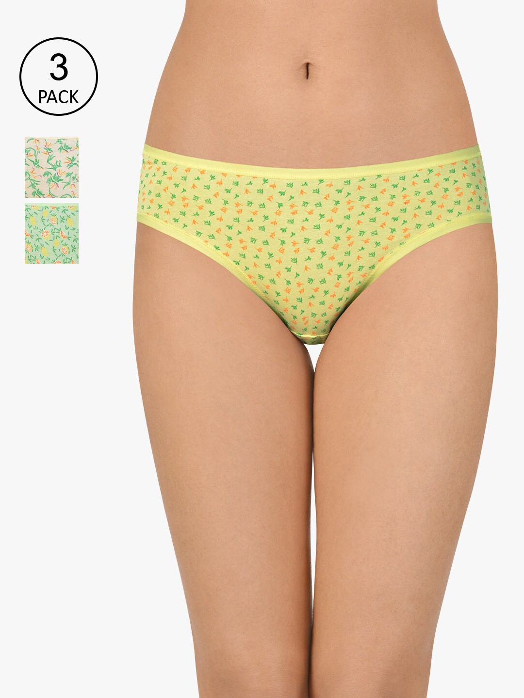 

Amante Women Printed Pack of 3 Low Rise Bikini Briefs PPK33102, Assorted