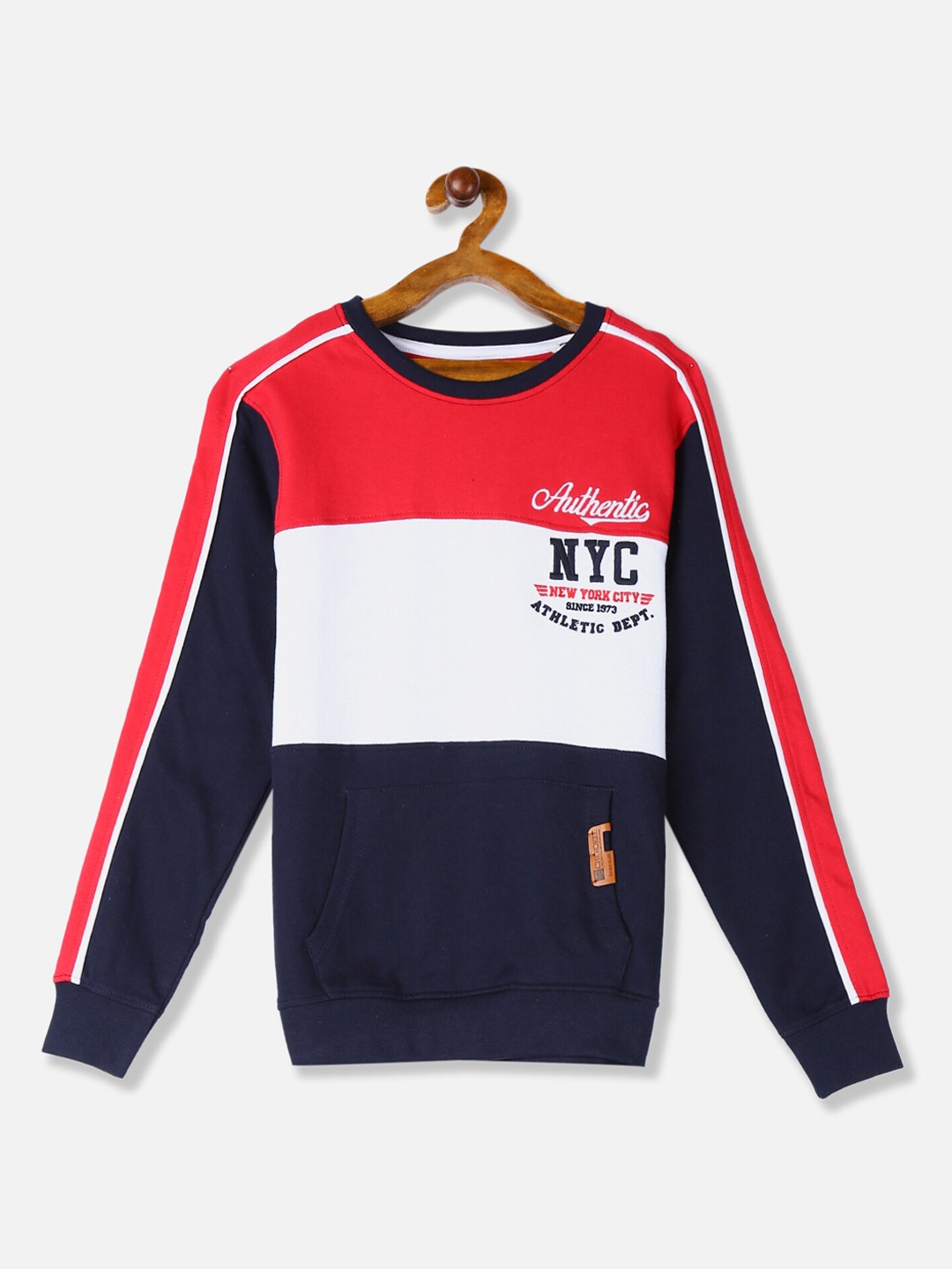 

Cherokee Boys Navy Blue & White Colourblocked Sweatshirt