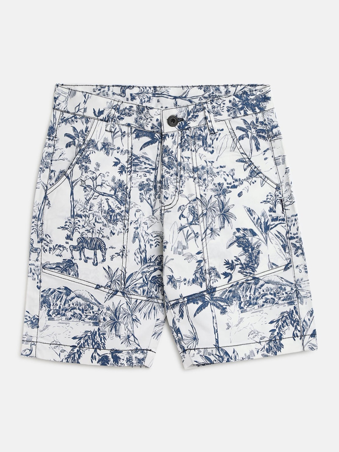

Lil Tomatoes Boys White Printed Regular Fit Shorts With A Pen