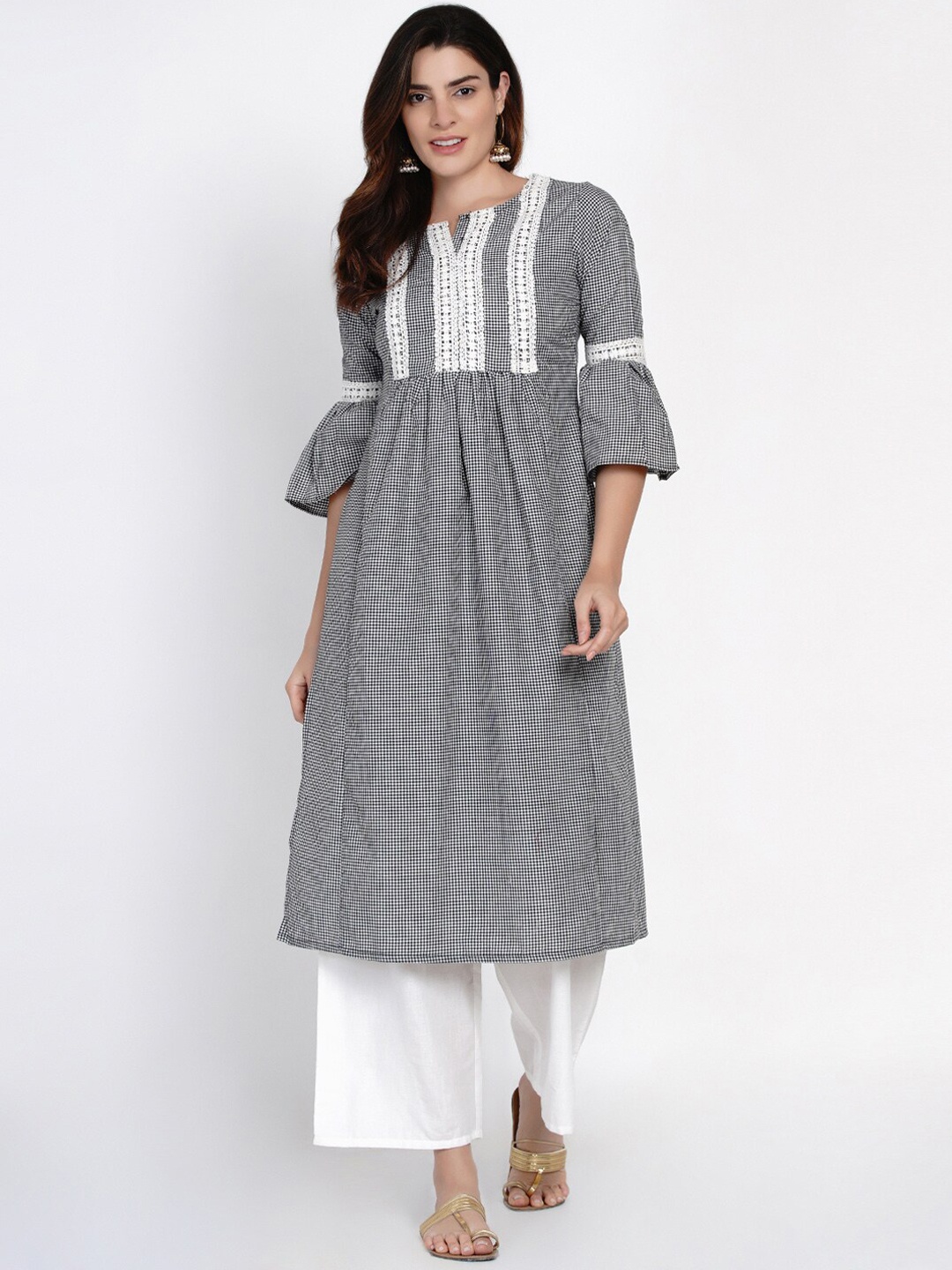 

Bhama Couture Women Black Embroidered Kurta with Trousers