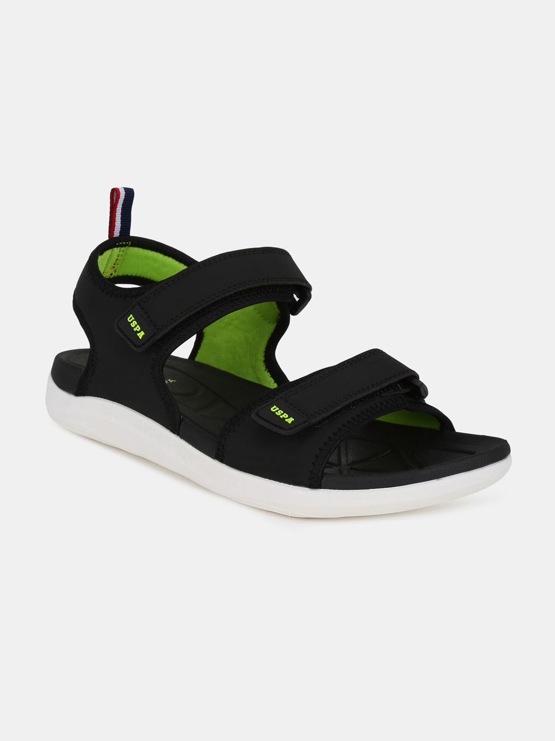 

U.S. Polo Assn. Men Black & Green Solid Sports Sandals