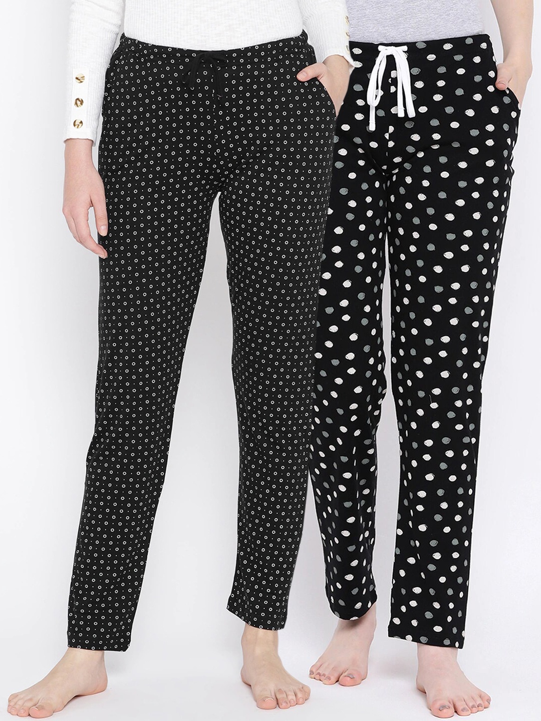 

Kanvin Women Pack of 2 Printed Lounge Pants, Black