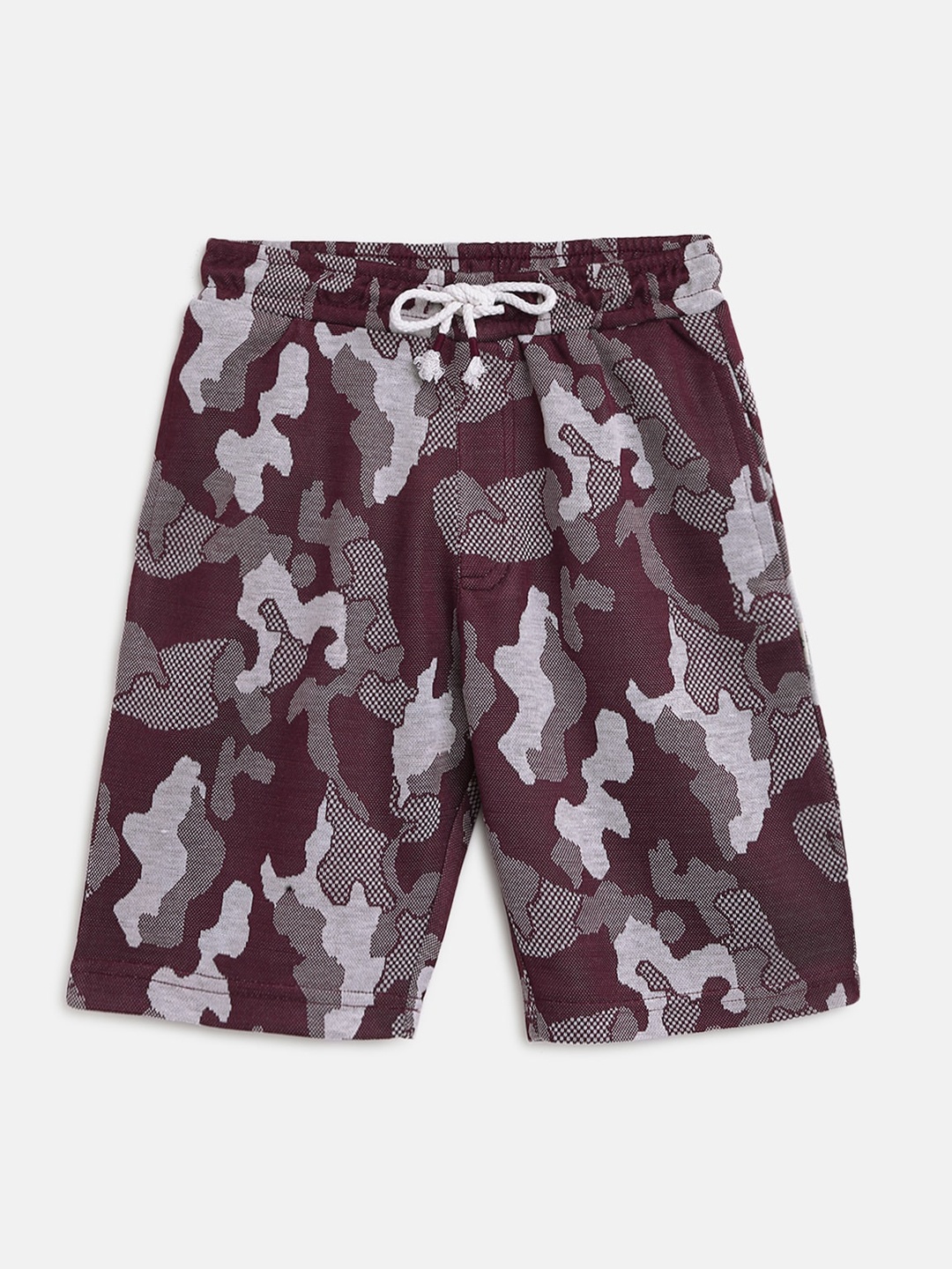 

Lil Tomatoes Boys Maroon Printed Regular Fit Shorts With A Pen