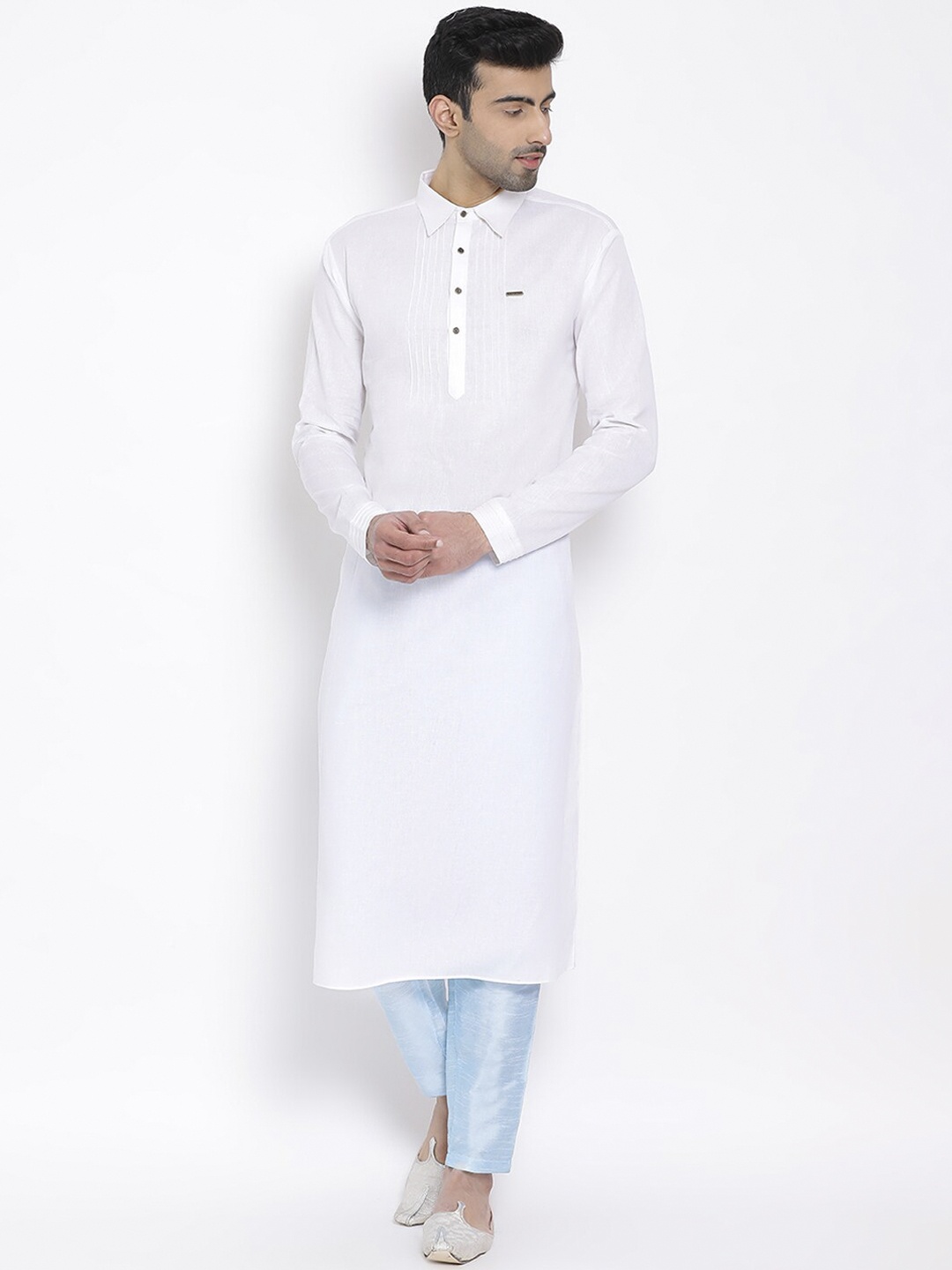 Devoiler Men White Kurta