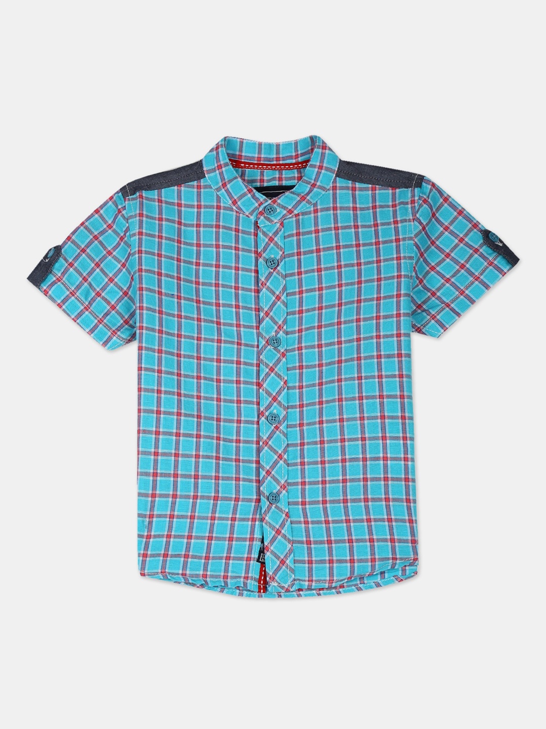 

Cherokee Boys Blue & Red Regular Fit Checked Casual Shirt