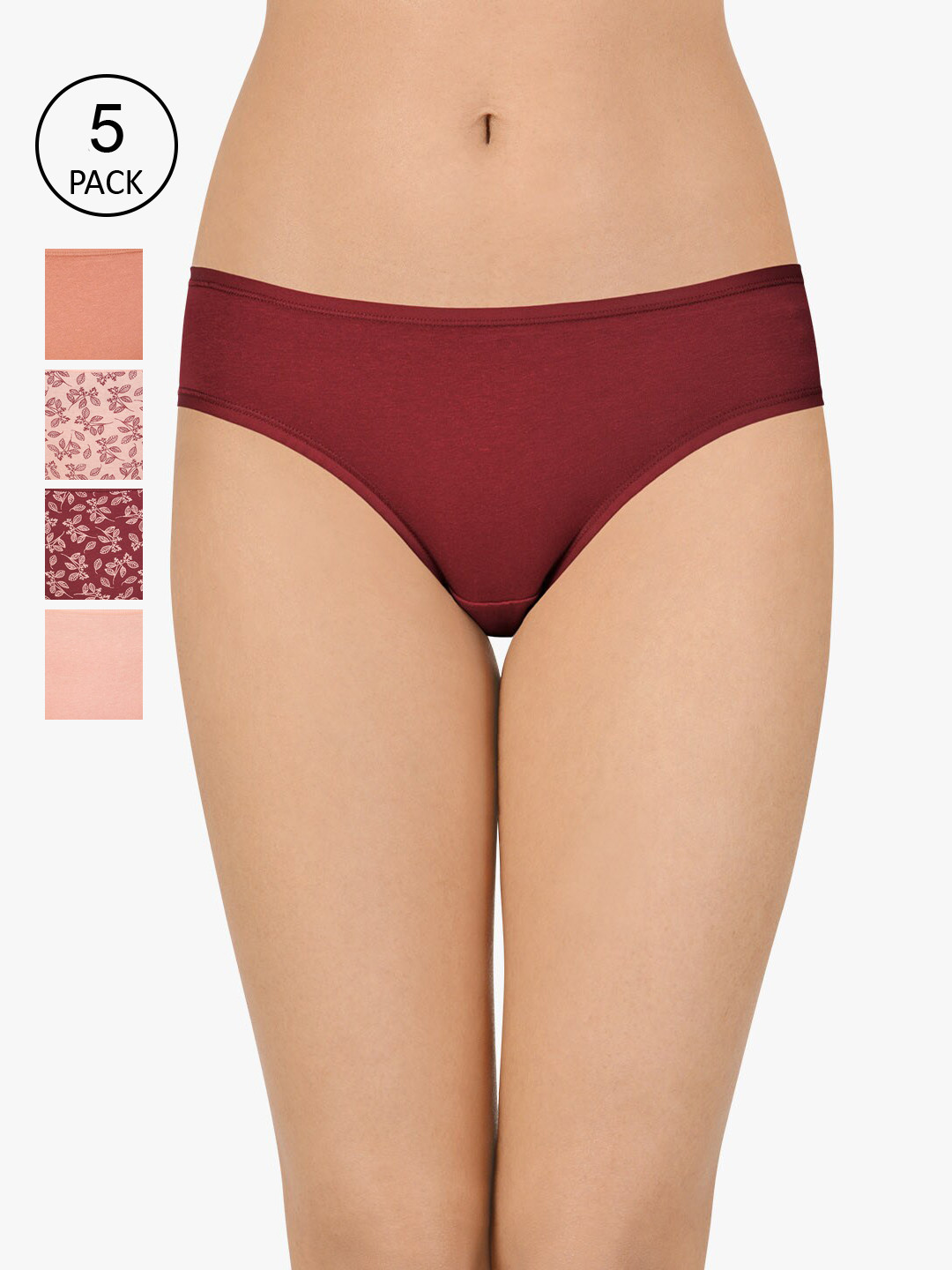 

Amante Women Assorted Pack of 5 Low Rise Bikini Briefs PPK35302