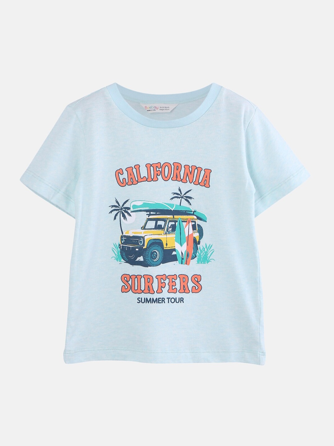 

Beebay Boys Blue Printed Round Neck T-shirt
