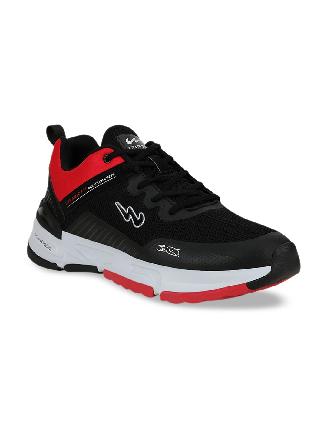 

Campus Men Black Mesh Running Shoes