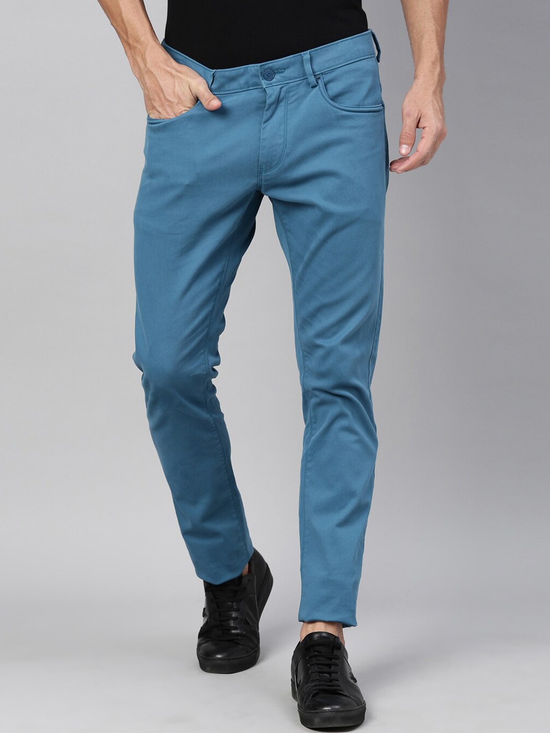 

RARE RABBIT Spock-4 Mid-Rise Regular Fit Solid Trouser, Blue