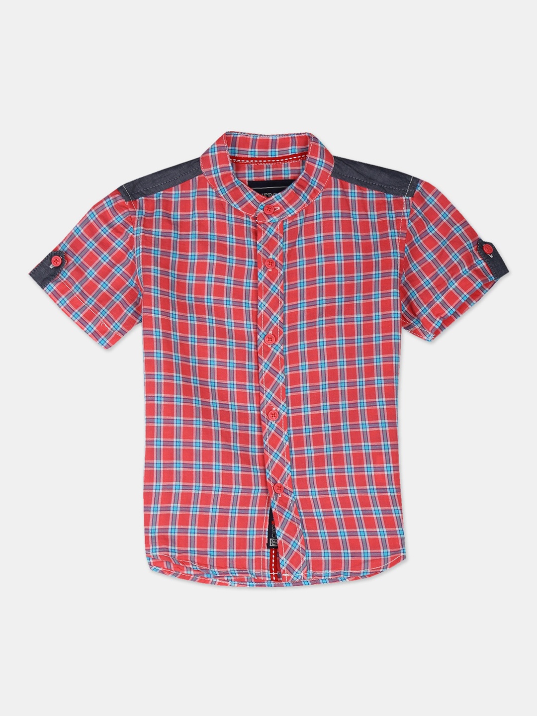 

Cherokee Boys Red Regular Fit Checked Casual Cotton Shirt