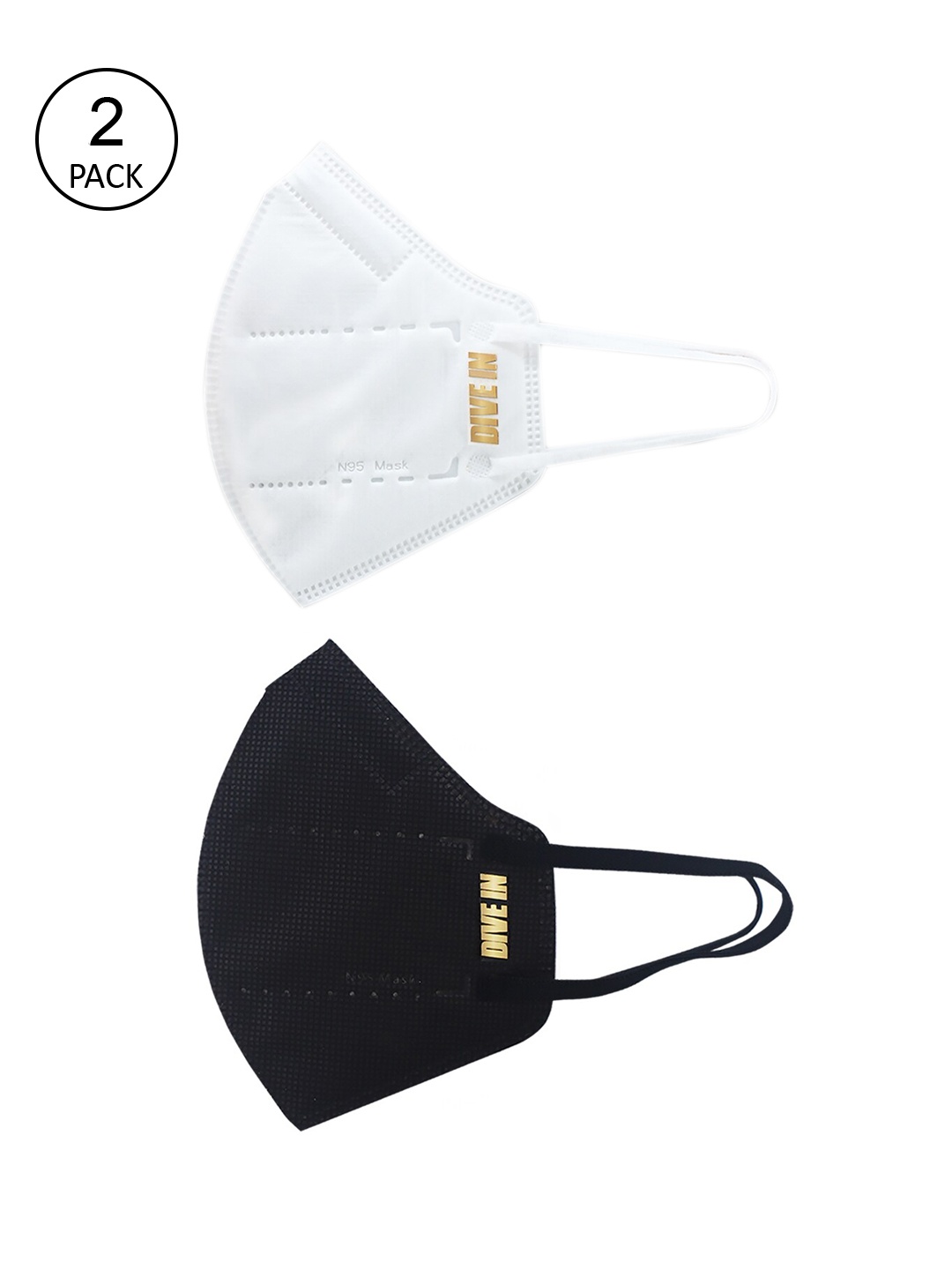 

Arctic Fox Unisex Pack Of 2 5-Ply Respiratory N95 Masks, Black