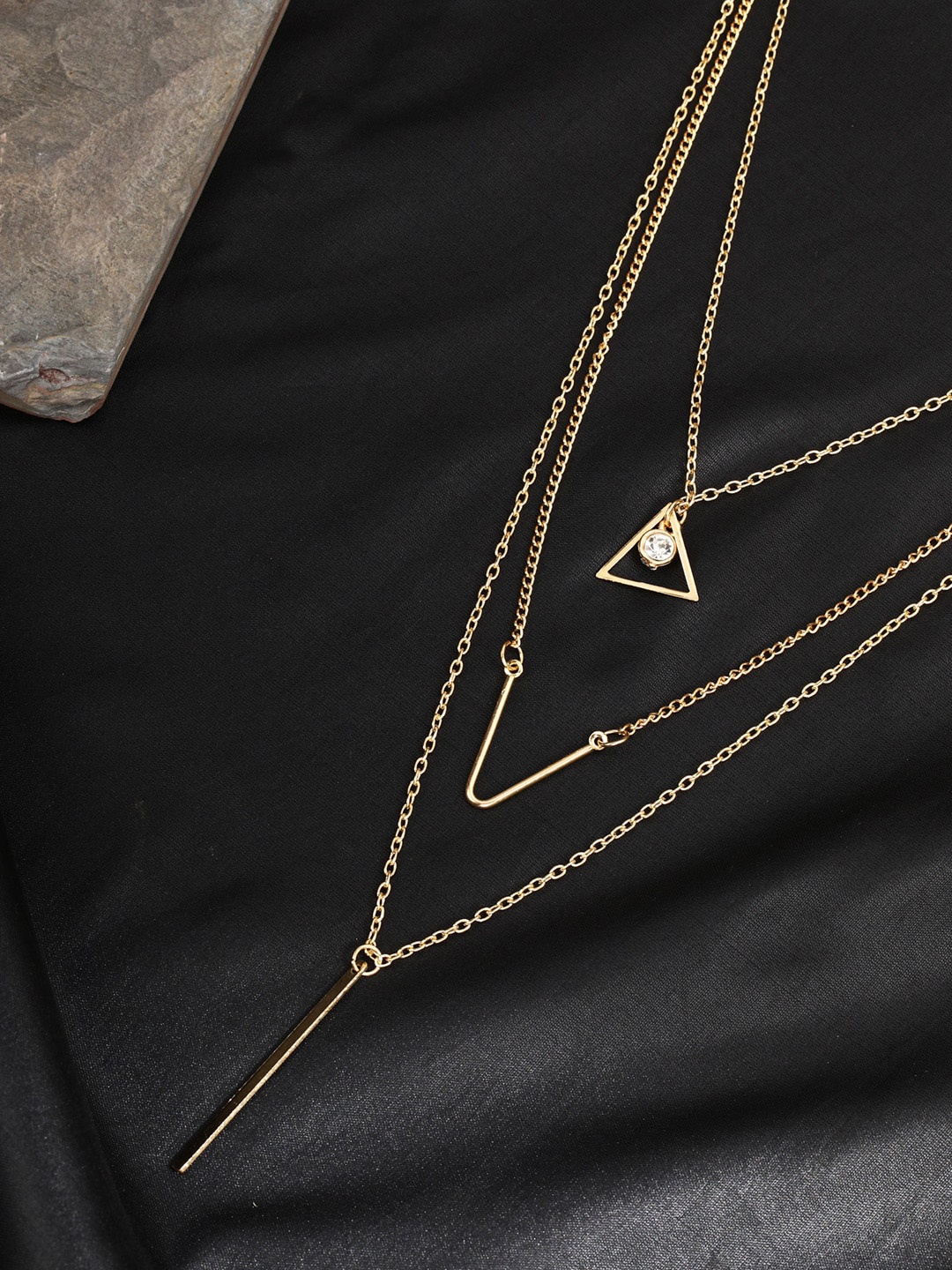 

Priyaasi Gold-Toned & White Brass Layered Necklace