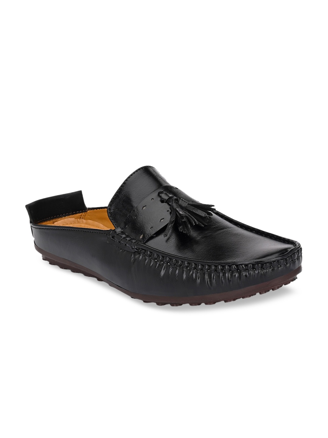 

mr.wonker Men Black Tasseled Mules