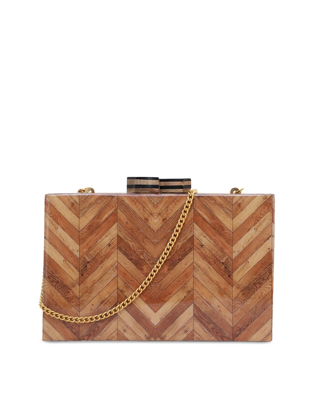 

Anekaant Brown Printed Clutch