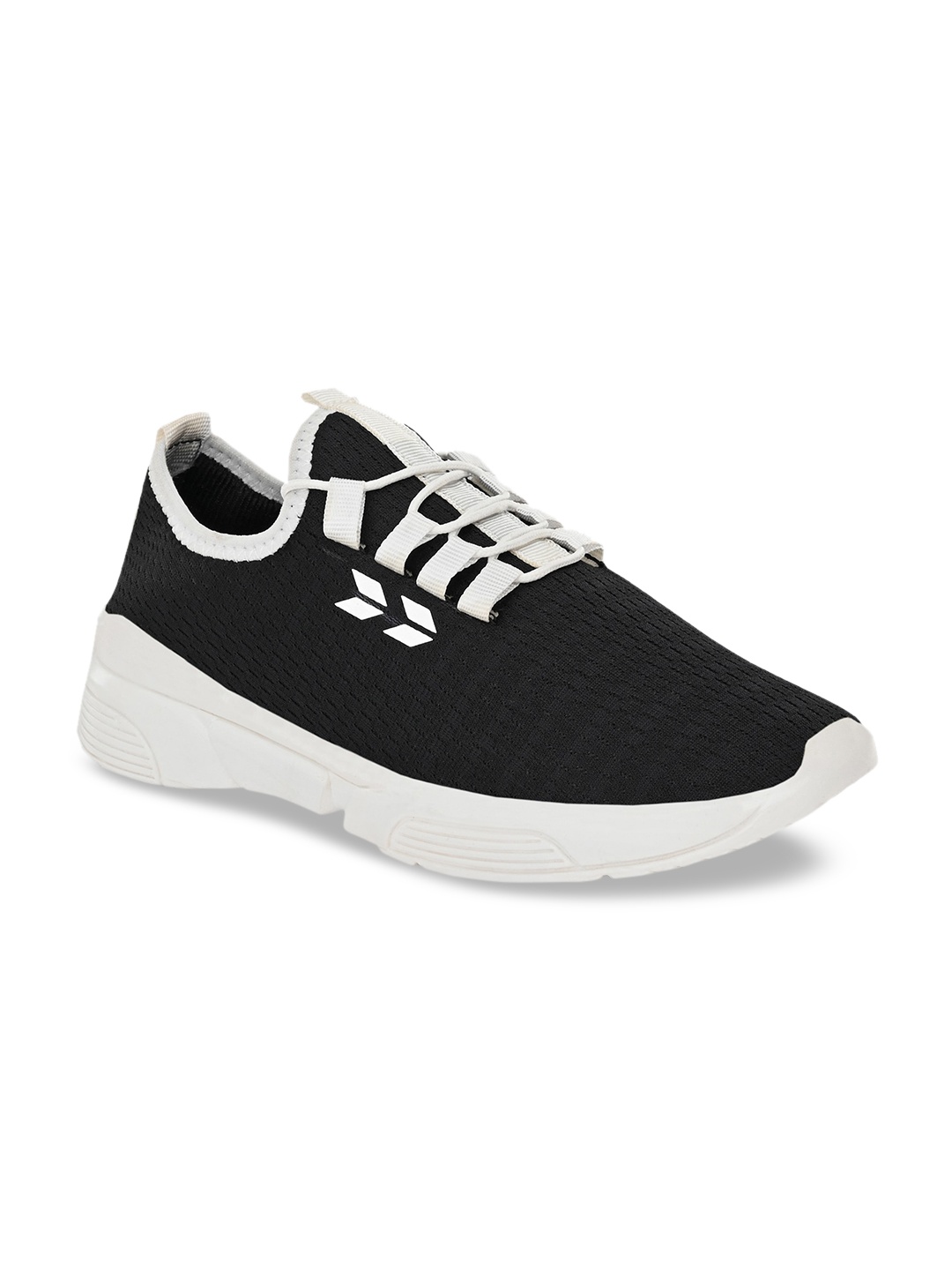 

Crew STREET Men White Woven Design Sneakers, Black