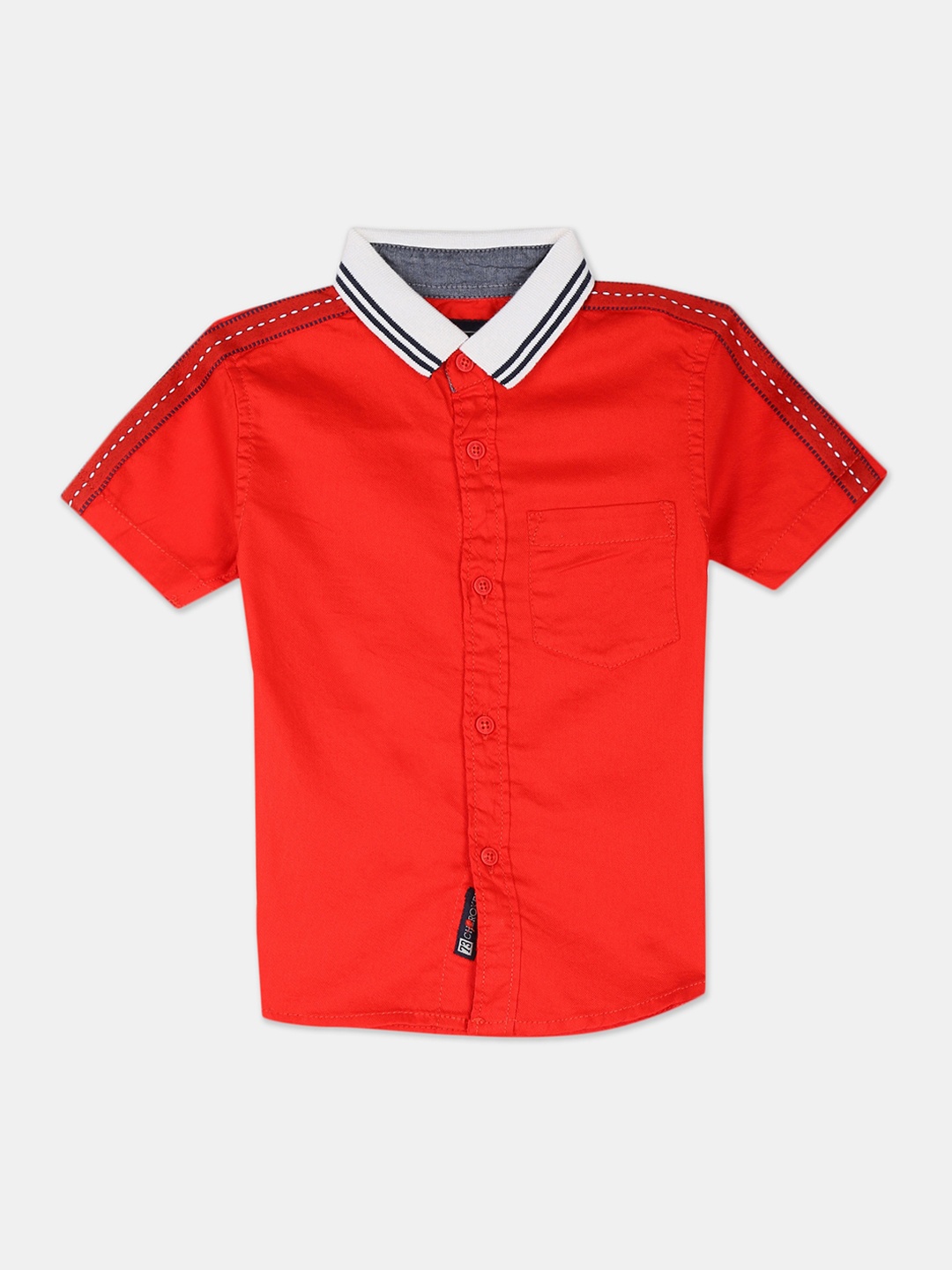 

Cherokee Boys Red Regular Fit Solid Cotton Casual Shirt