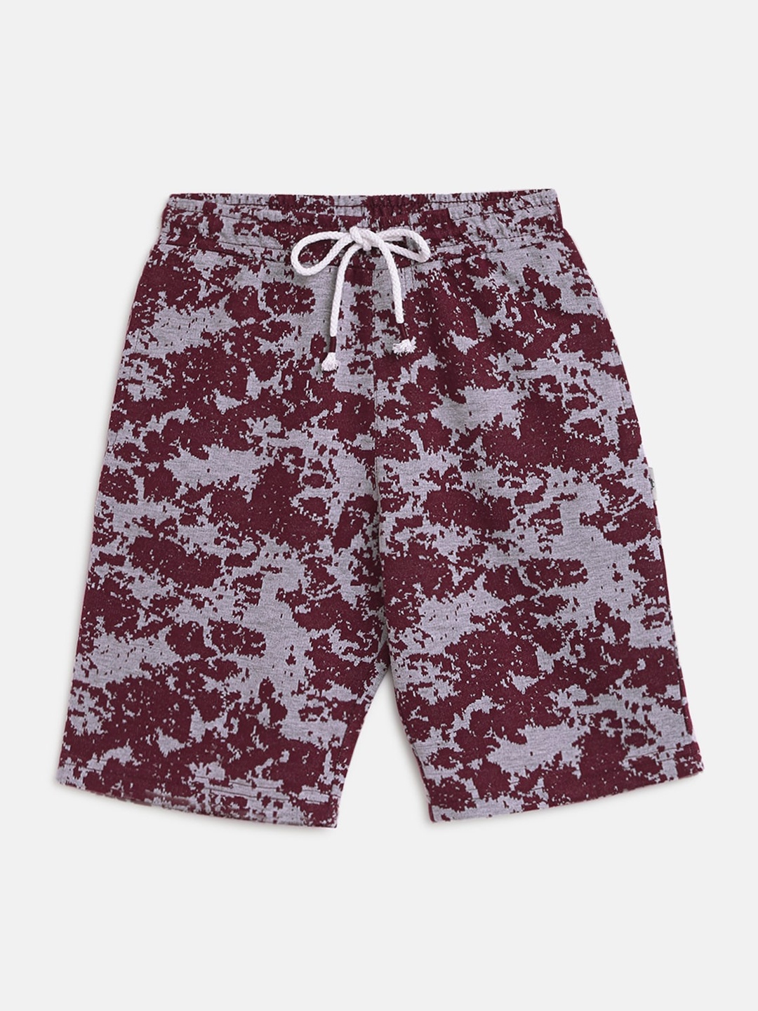 

Lil Tomatoes Boys Maroon Printed Regular Fit Shorts With A Pen
