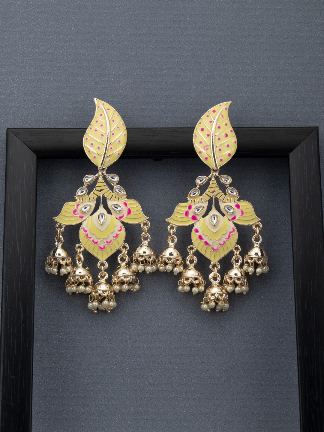

Sukkhi Yellow Contemporary Drop Earrings