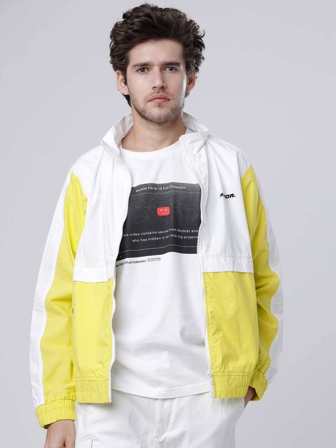 

HIGHLANDER Men White Colourblocked Sporty Jacket