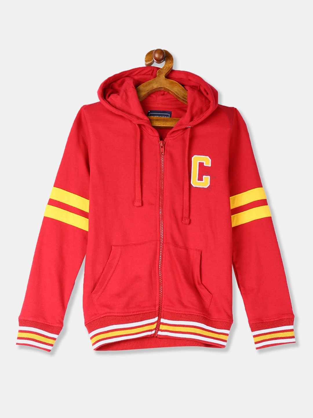 

Cherokee Boys Red Solid Hooded Sweatshirt