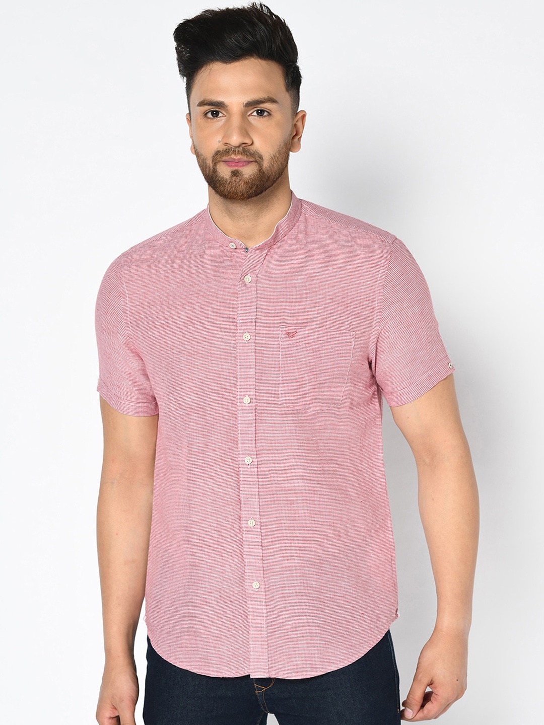 

Blackberrys Men Red India Slim Fit Solid Casual Shirt