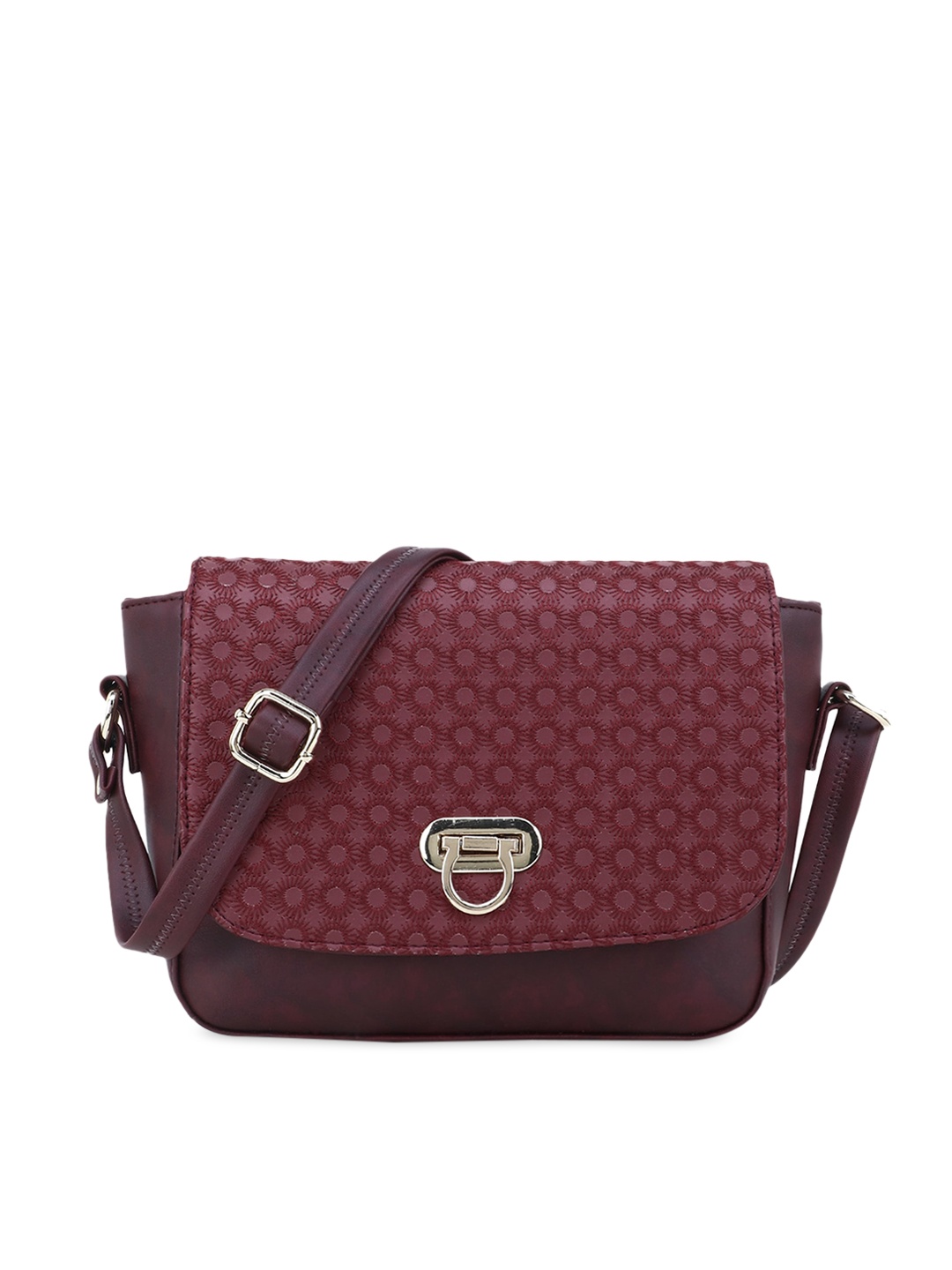 

WOMEN MARKS Maroon Textured Sling Bag