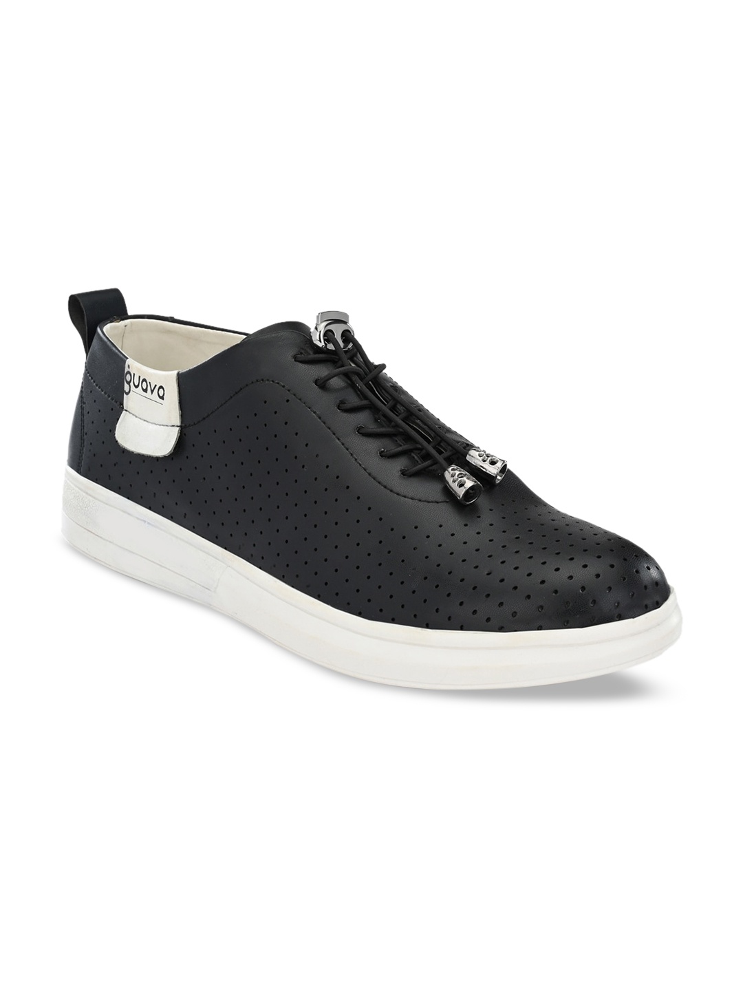

Guava Men Black Perforated Sneakers