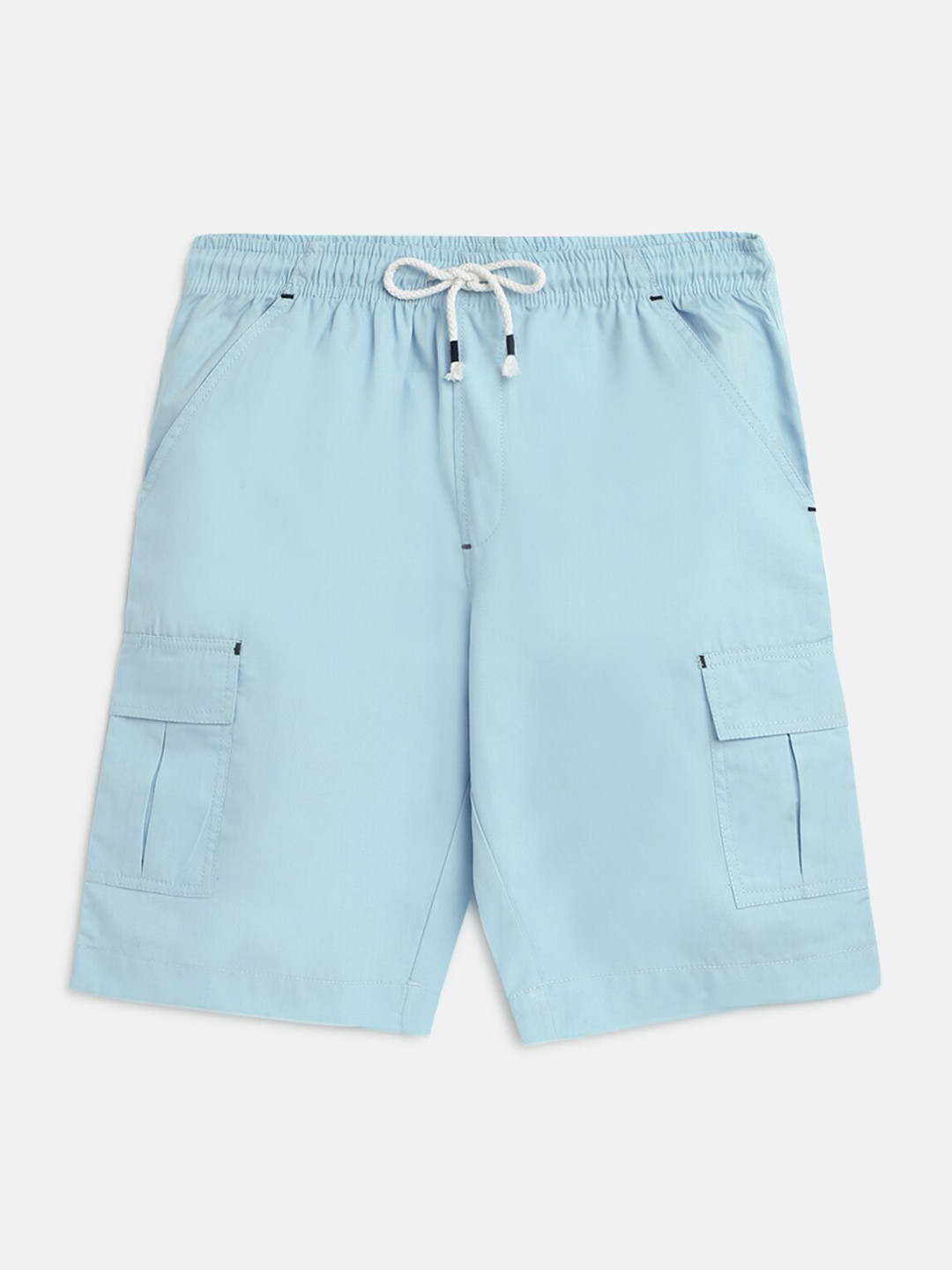 

Lil Tomatoes Boys Blue Solid Regular Fit Cargo Shorts With A Pen