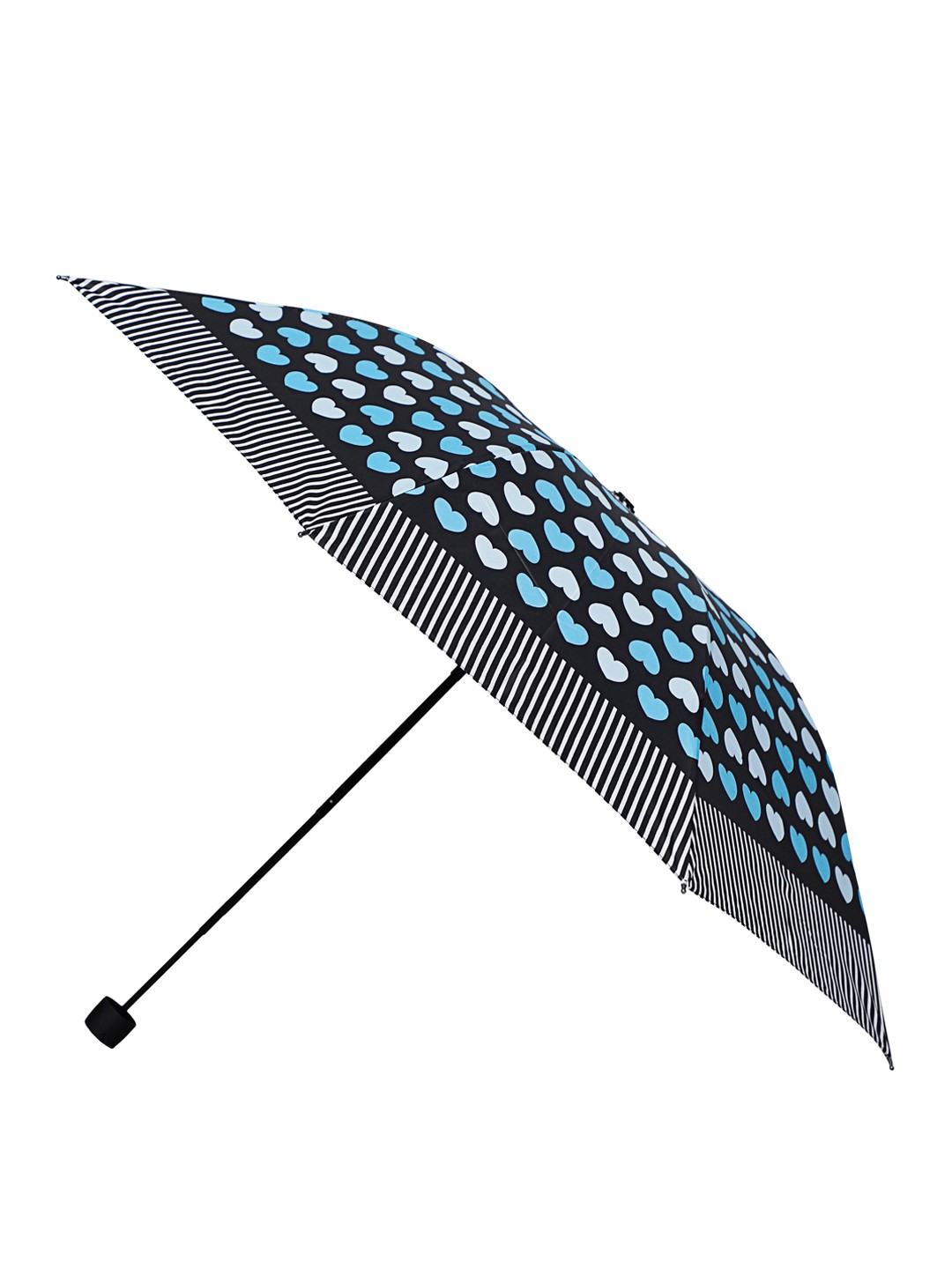 

LOOM LEGACY Unisex Turquoise Blue & Black Printed 3-Fold Umbrella