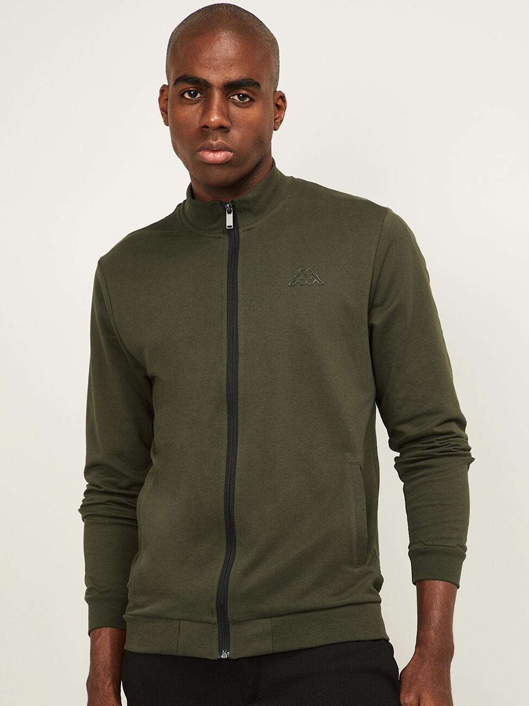 

Kappa Men Olive Green Solid Sweatshirt