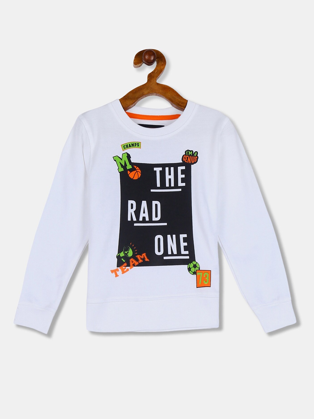 

Cherokee Boys White & Black Printed Sweatshirt