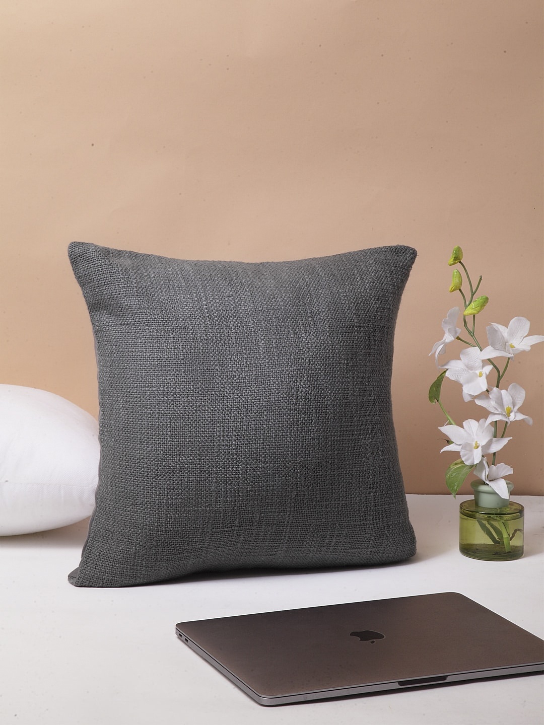 

BLANC9 Grey Single Solid Square Cushion Covers